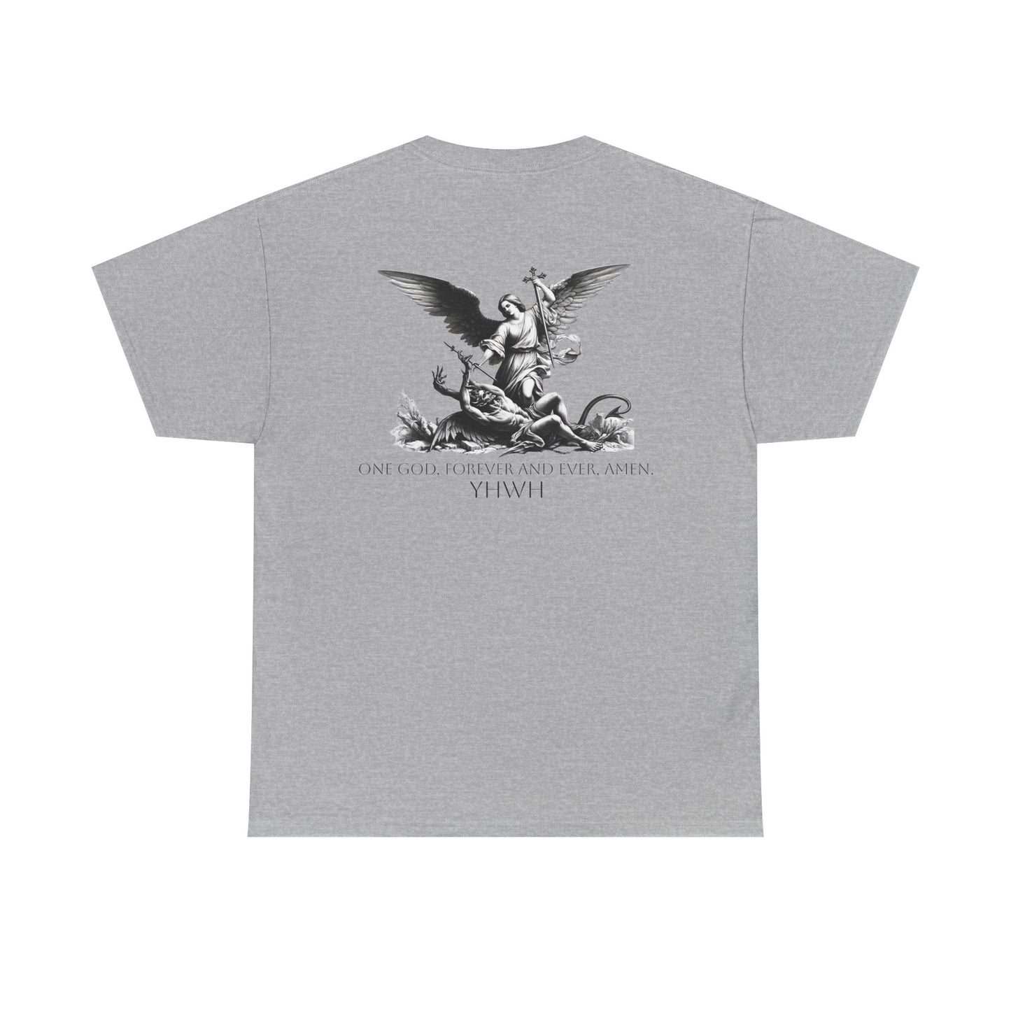 "One God, Forever." YHWH Angel Tee