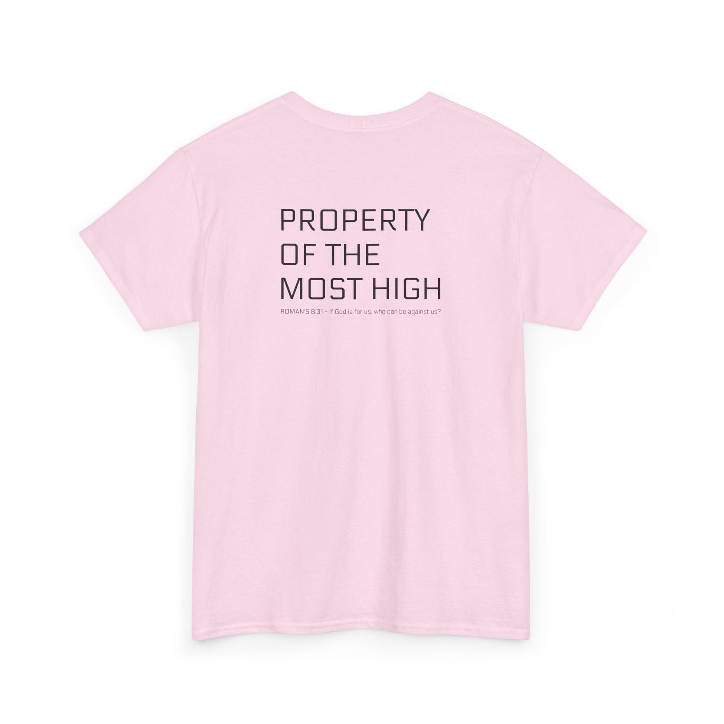 Property of the Most High (BACK) Unisex Heavy Cotton Tee, Comfortable Casual Tee