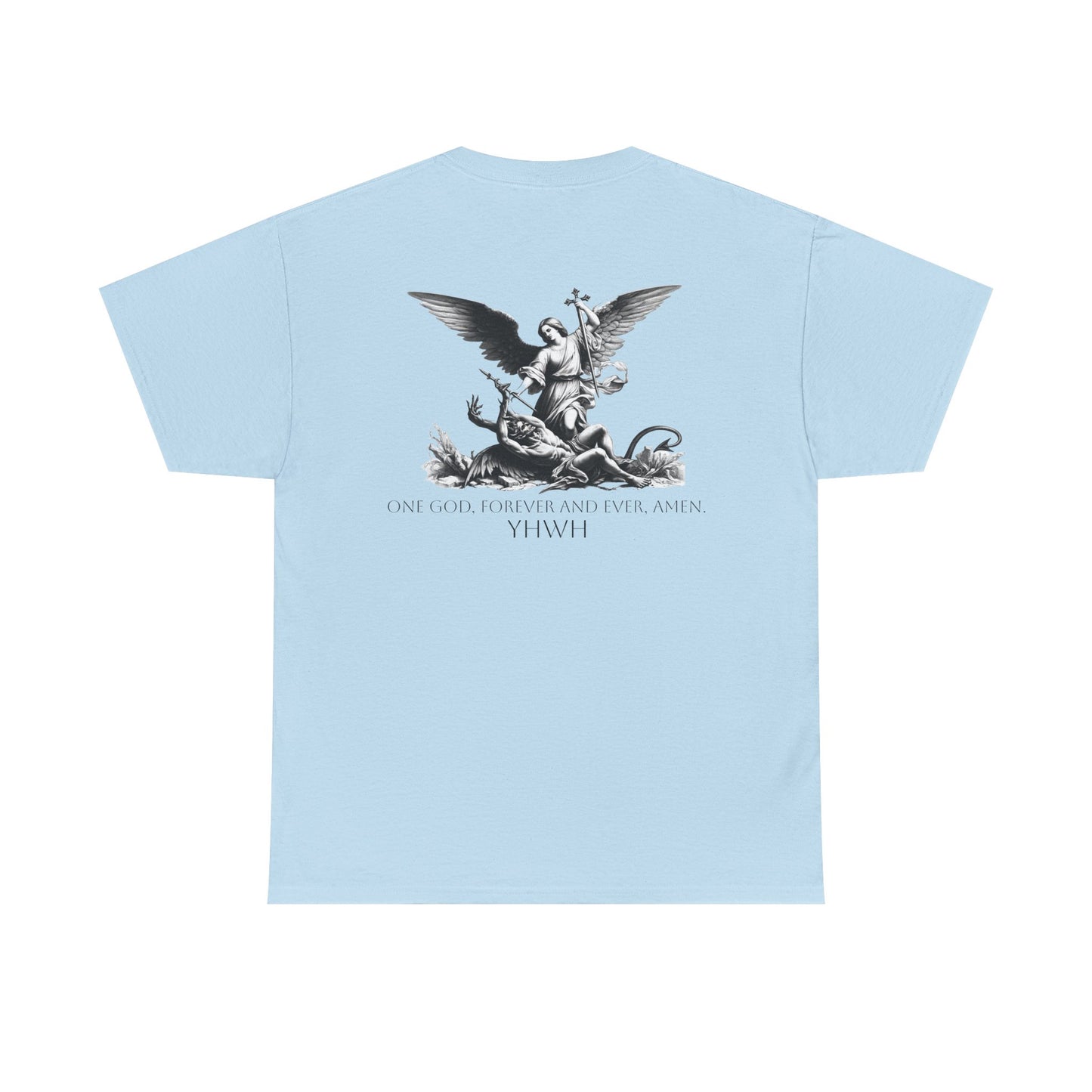 "One God, Forever." YHWH Angel Tee