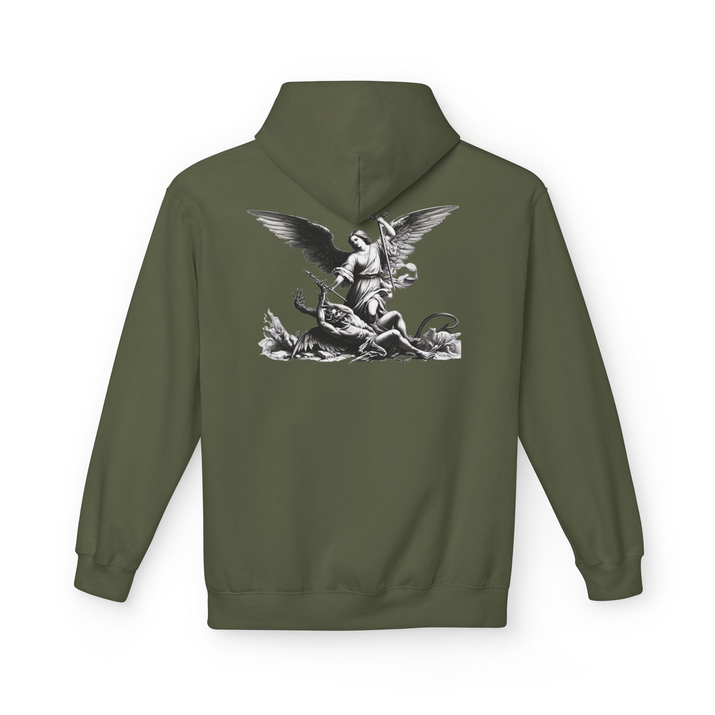 YHWH | Angel Slaying Demons Fleece Hoodie | Unisex Sweatshirt