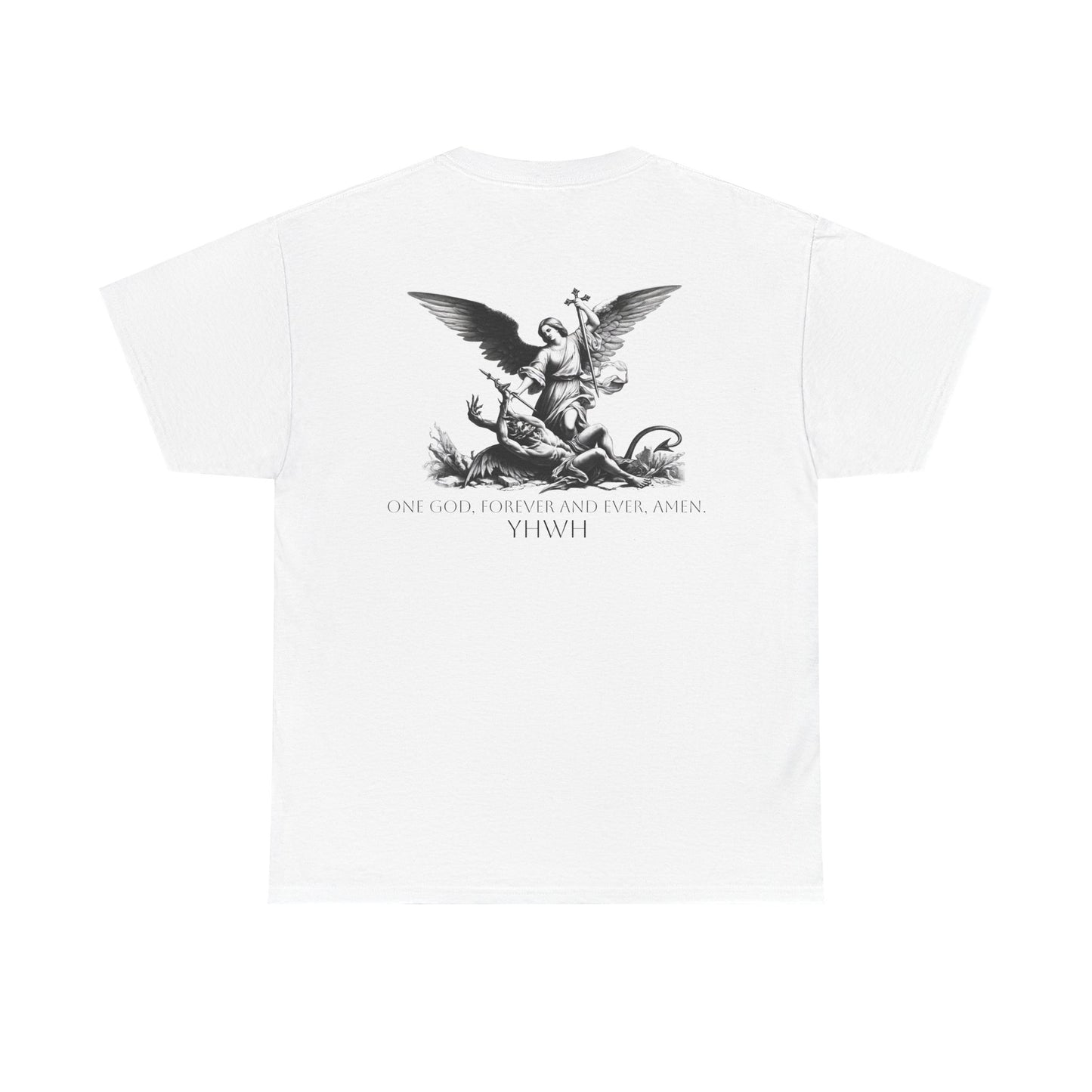 "One God, Forever." YHWH Angel Tee