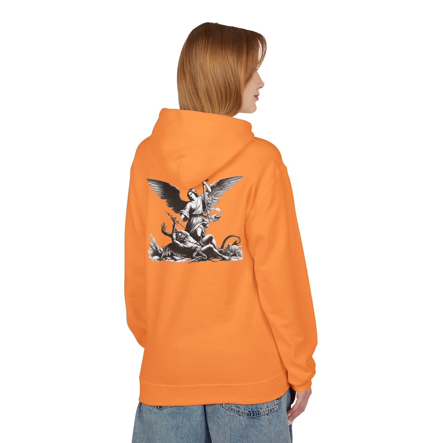 YHWH | Angel Slaying Demons Fleece Hoodie | Unisex Sweatshirt