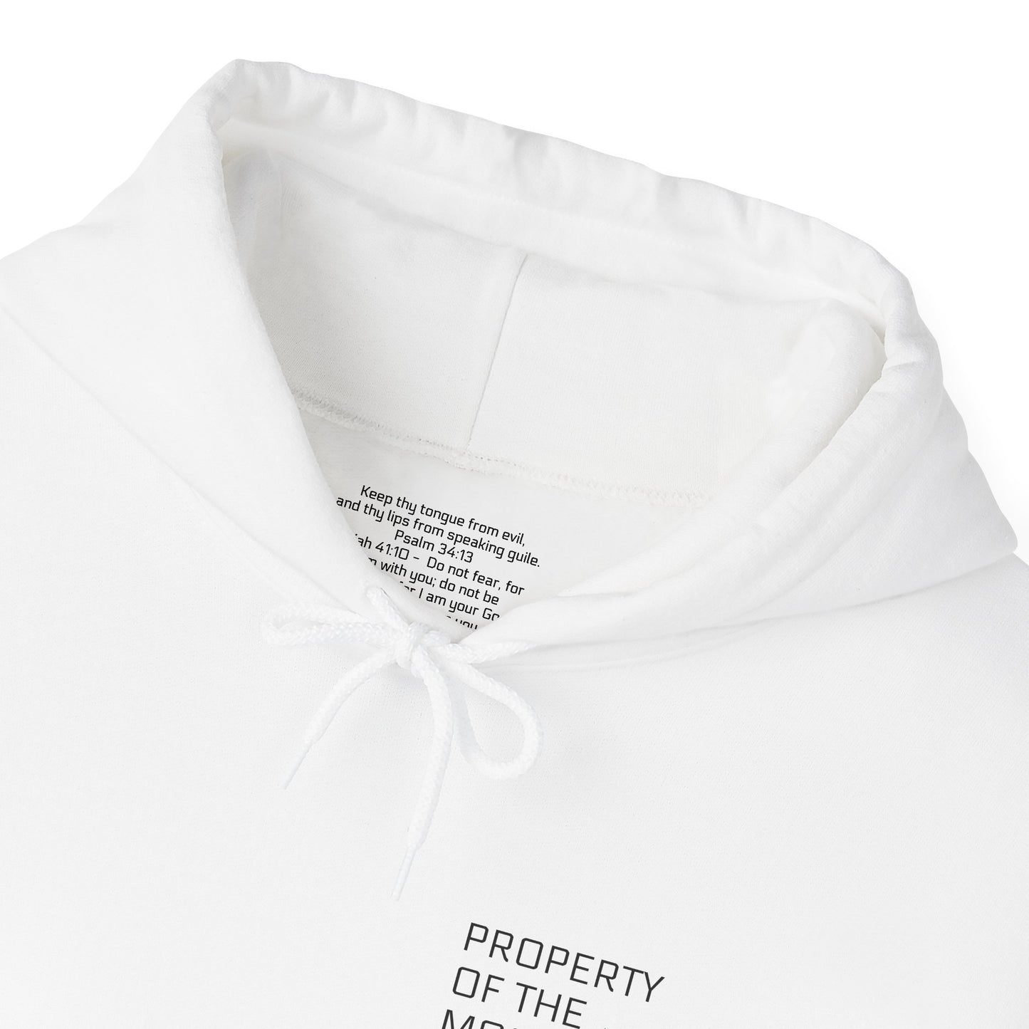 Property of the Most High Hoodie, Front/Back, Unisex Heavy Blend Sweatshirt, Inspirational Gift, Spiritual Apparel, Cozy Casual Wear