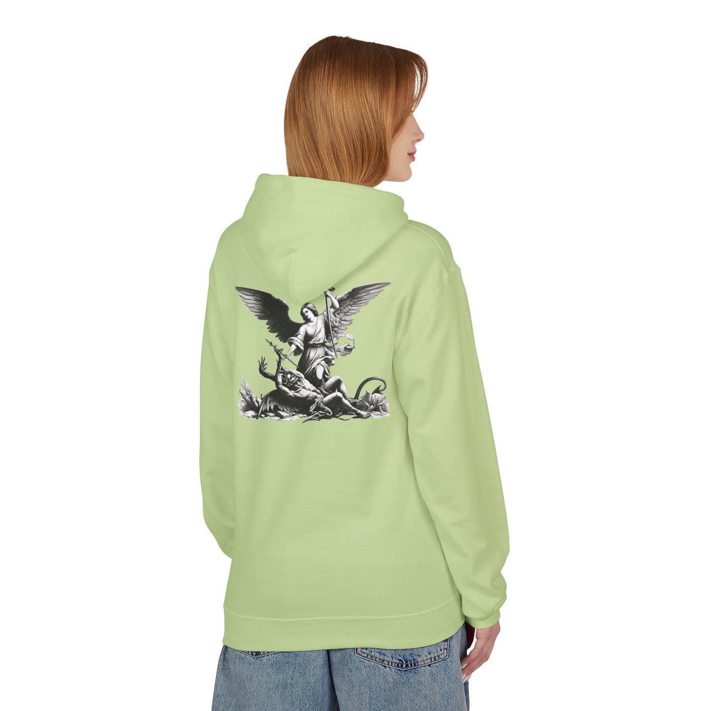 YHWH | Angel Slaying Demons Fleece Hoodie | Unisex Sweatshirt