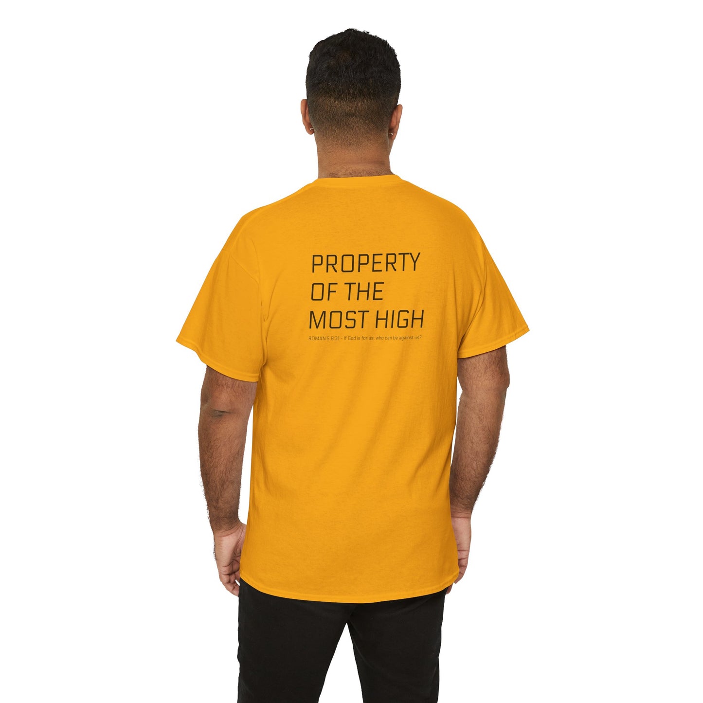 Property of the Most High (BACK) Unisex Heavy Cotton Tee, Comfortable Casual Tee