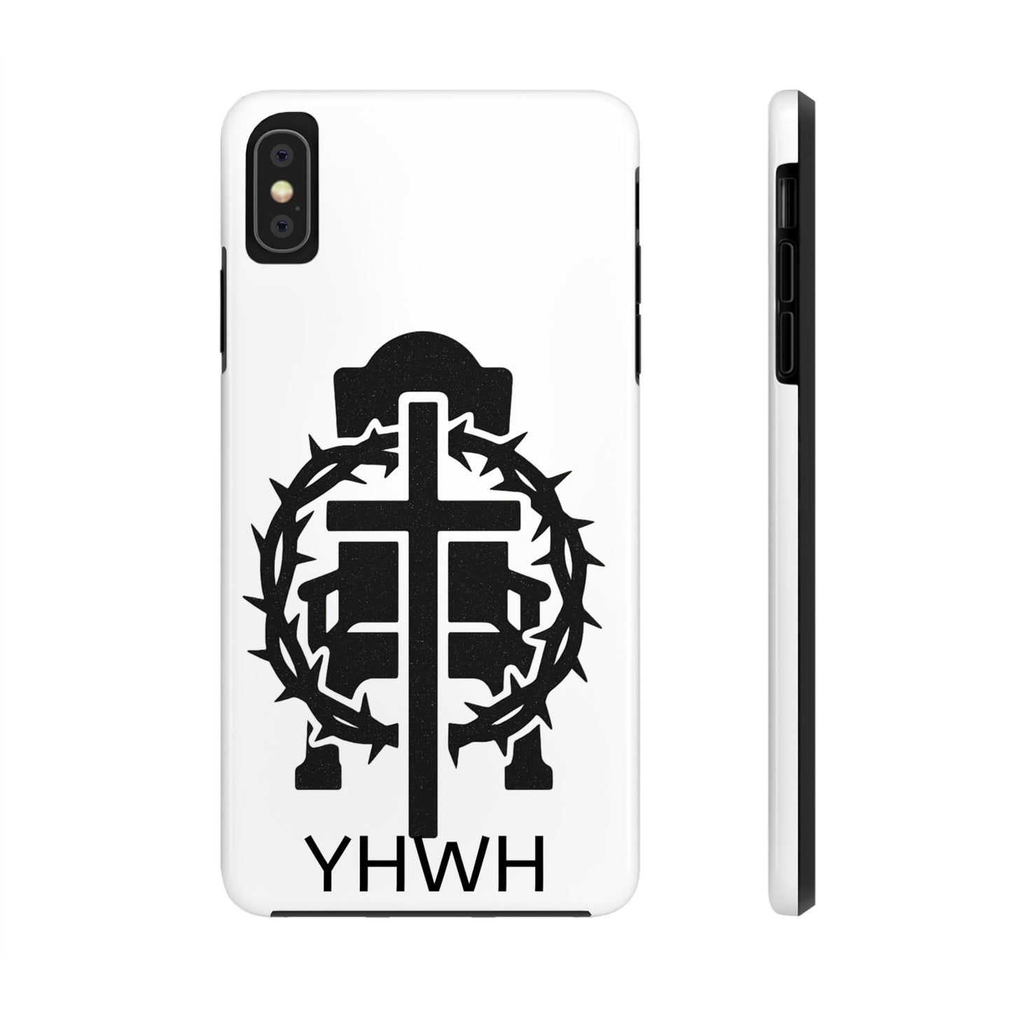 Tough Phone Case with Throne & Thorns YHWH Design, Inspirational Gift, Bible Verse Accessory, Christian Phone Cover, Durable Protection