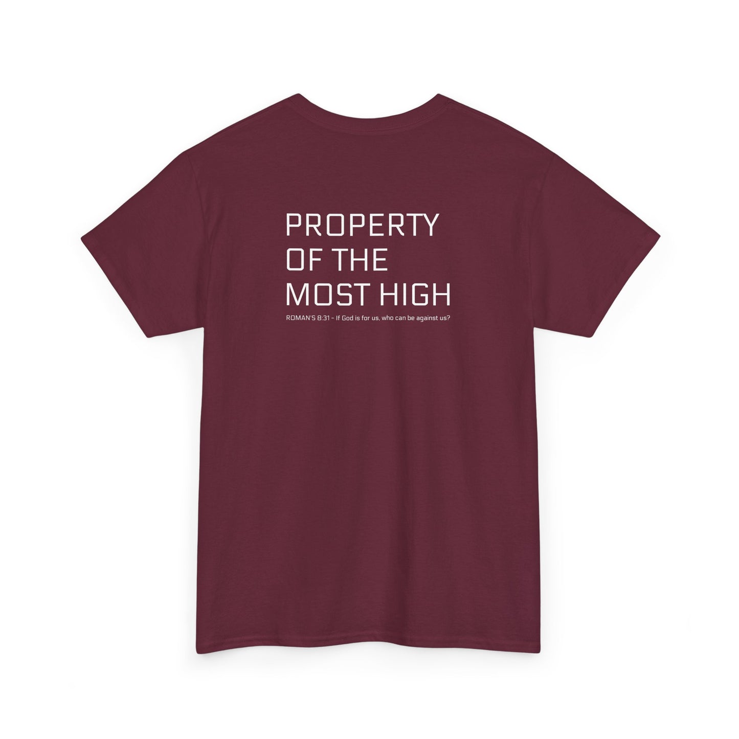 Property of the Most High (BACK) Unisex Heavy Cotton Tee, Comfortable Casual Tee