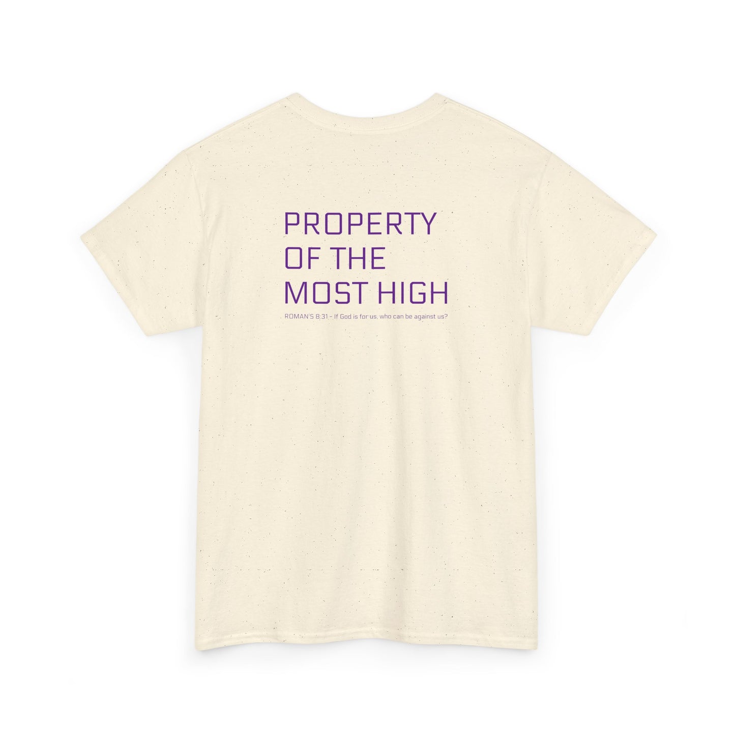 Property of the Most High (BACK) Unisex Heavy Cotton Tee, Comfortable Casual Tee