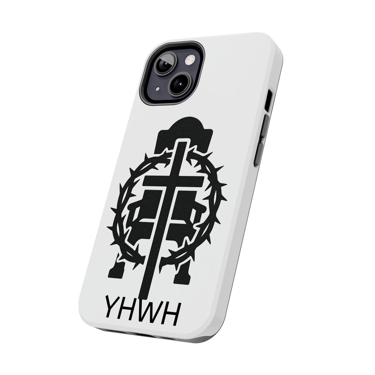 Tough Phone Case with Throne & Thorns YHWH Design, Inspirational Gift, Bible Verse Accessory, Christian Phone Cover, Durable Protection