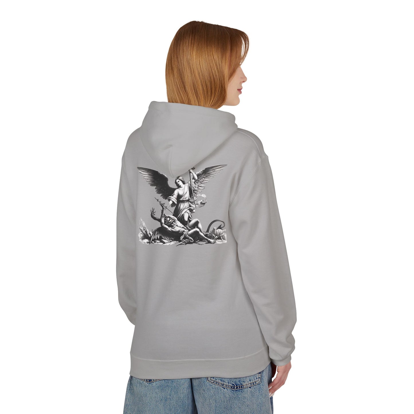YHWH | Angel Slaying Demons Fleece Hoodie | Unisex Sweatshirt