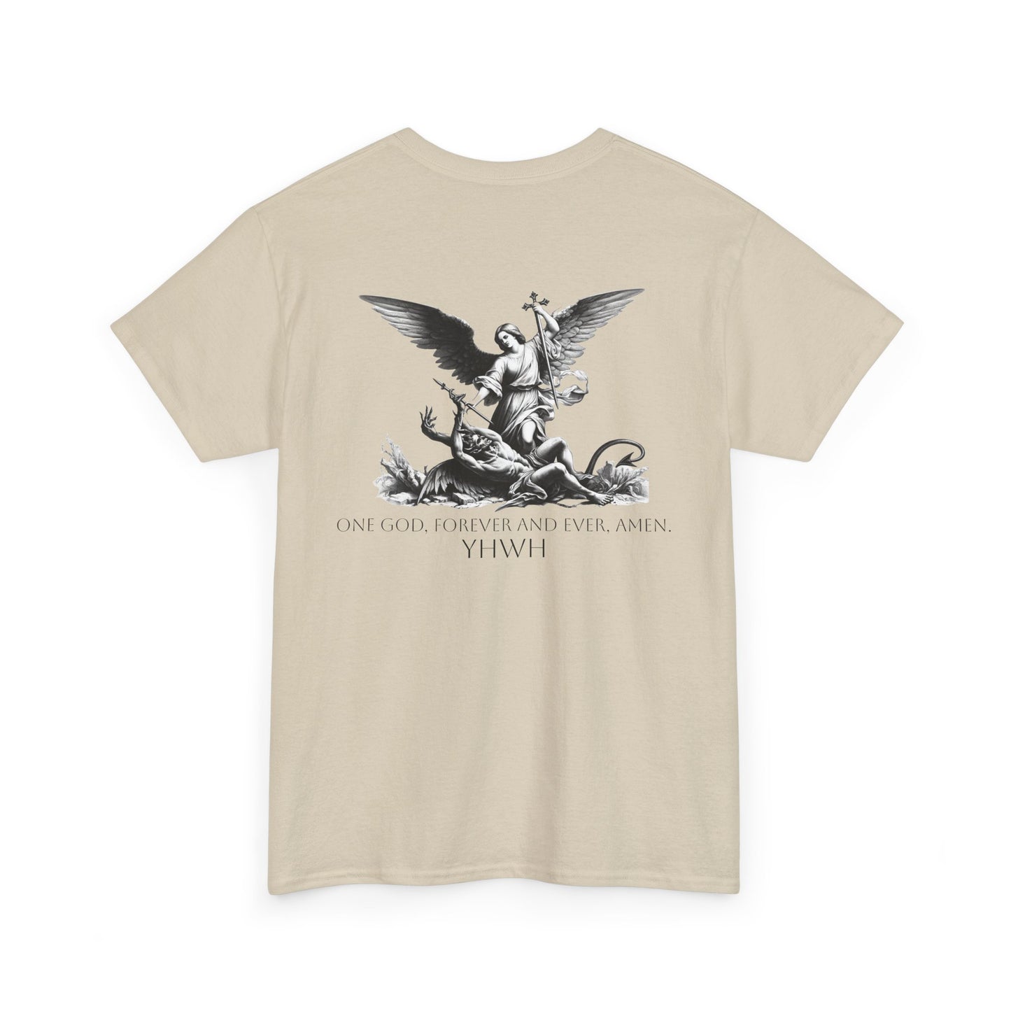 "One God, Forever." YHWH Angel Tee