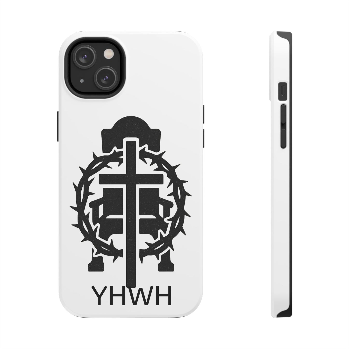 Tough Phone Case with Throne & Thorns YHWH Design, Inspirational Gift, Bible Verse Accessory, Christian Phone Cover, Durable Protection