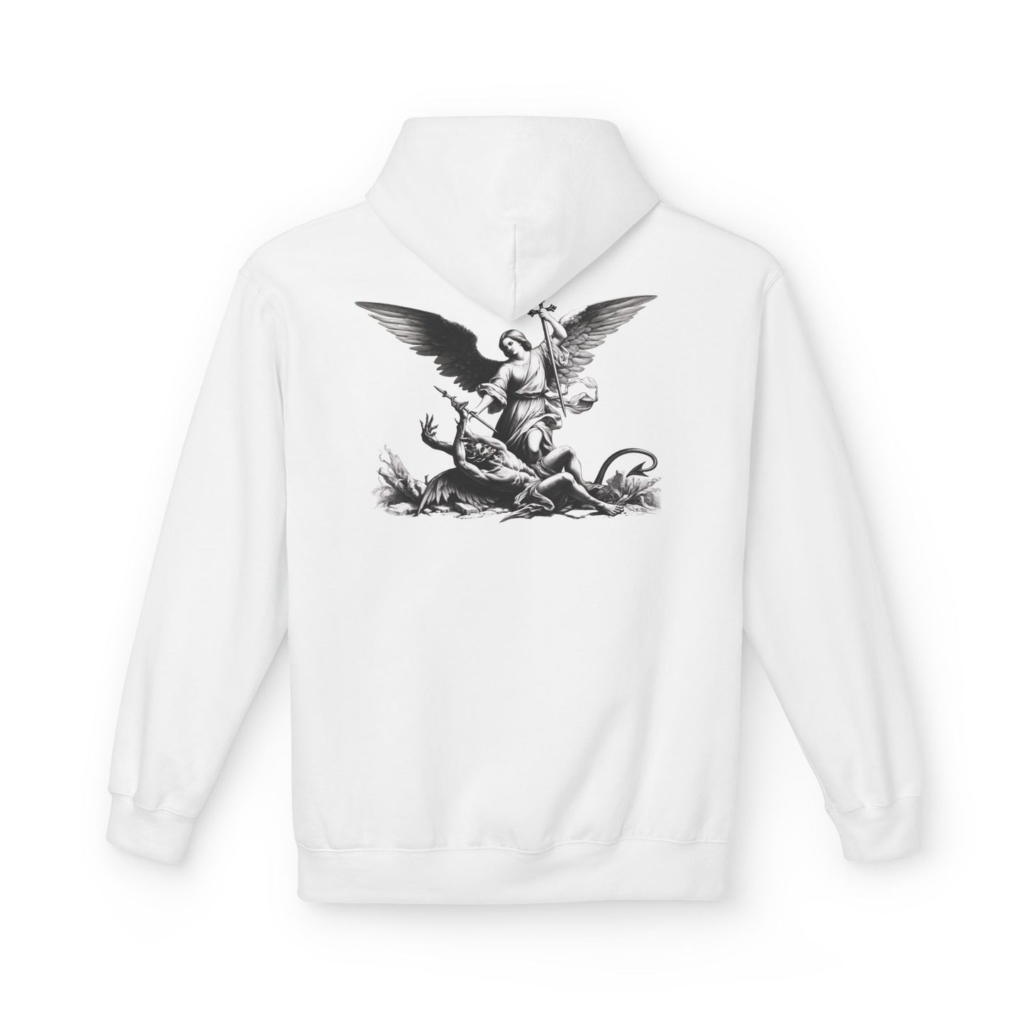 YHWH | Angel Slaying Demons Fleece Hoodie | Unisex Sweatshirt