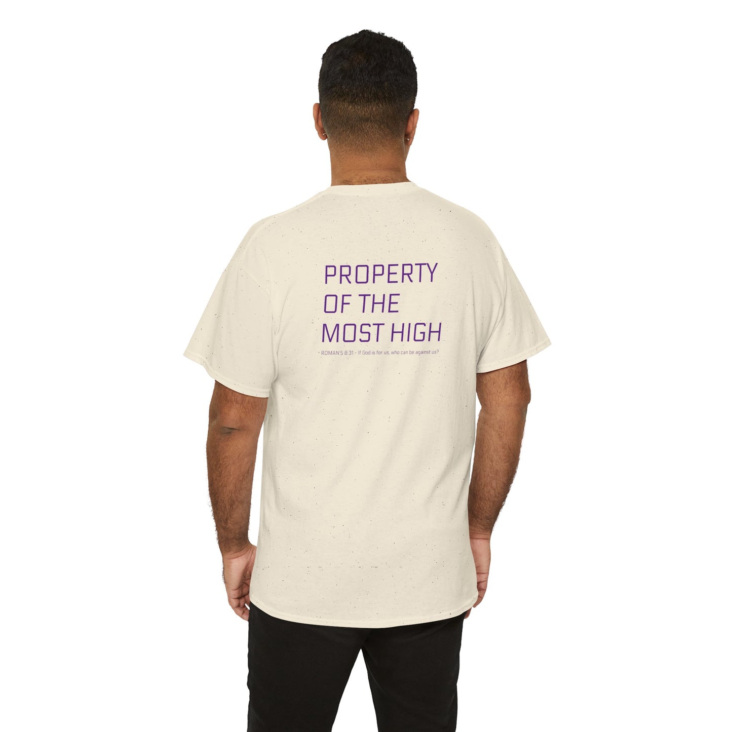 Property of the Most High (BACK) Unisex Heavy Cotton Tee, Comfortable Casual Tee