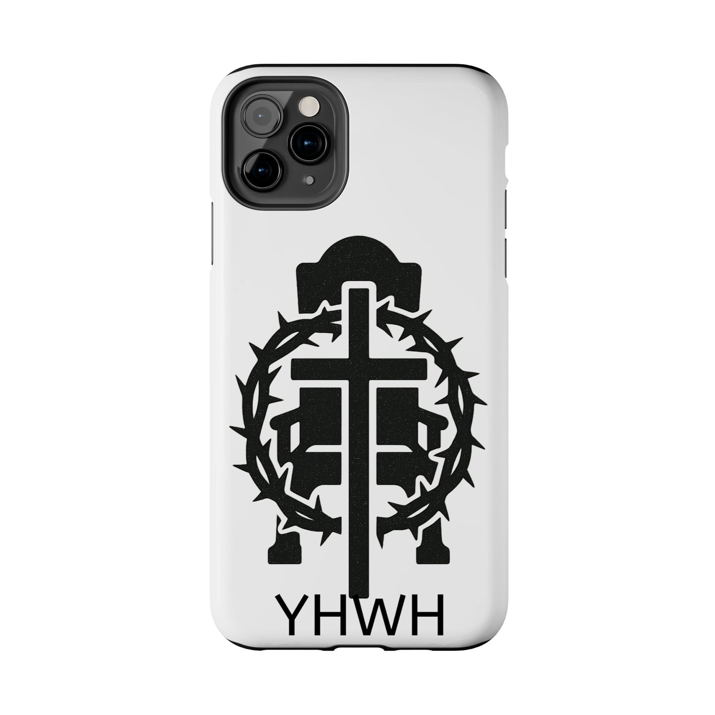 Tough Phone Case with Throne & Thorns YHWH Design, Inspirational Gift, Bible Verse Accessory, Christian Phone Cover, Durable Protection