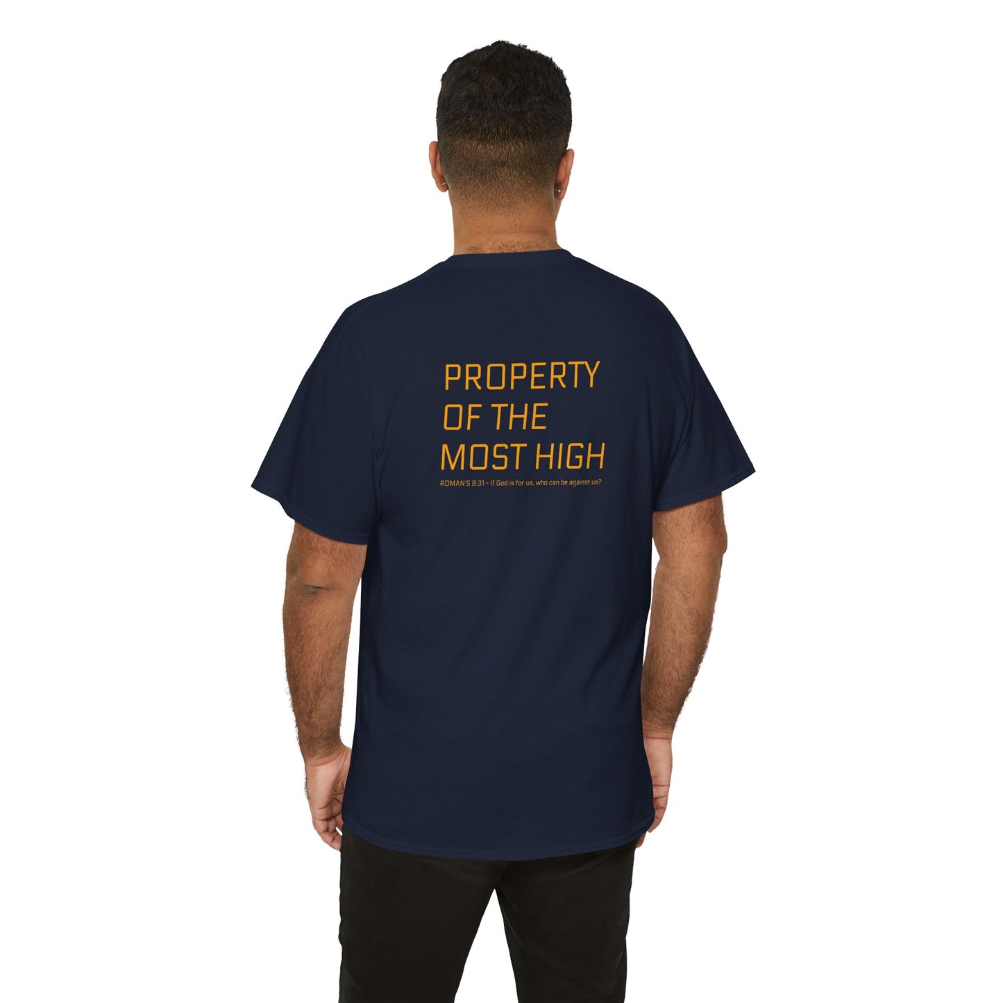Property of the Most High (BACK) Unisex Heavy Cotton Tee, Comfortable Casual Tee