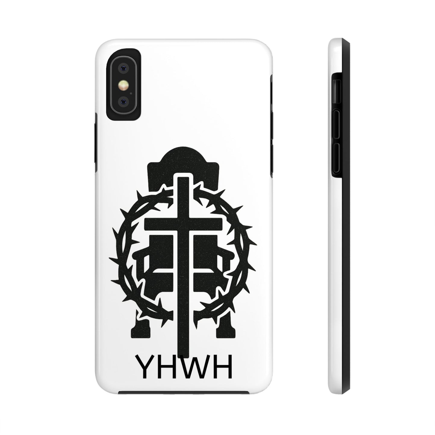 Tough Phone Case with Throne & Thorns YHWH Design, Inspirational Gift, Bible Verse Accessory, Christian Phone Cover, Durable Protection