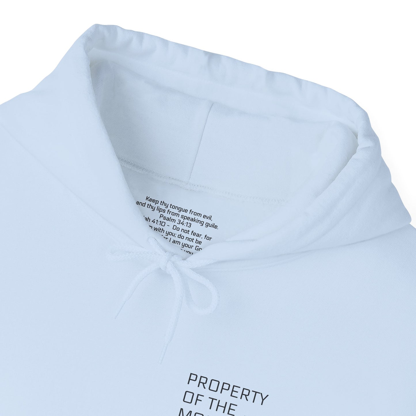 Property of the Most High Hoodie, Front/Back, Unisex Heavy Blend Sweatshirt, Inspirational Gift, Spiritual Apparel, Cozy Casual Wear