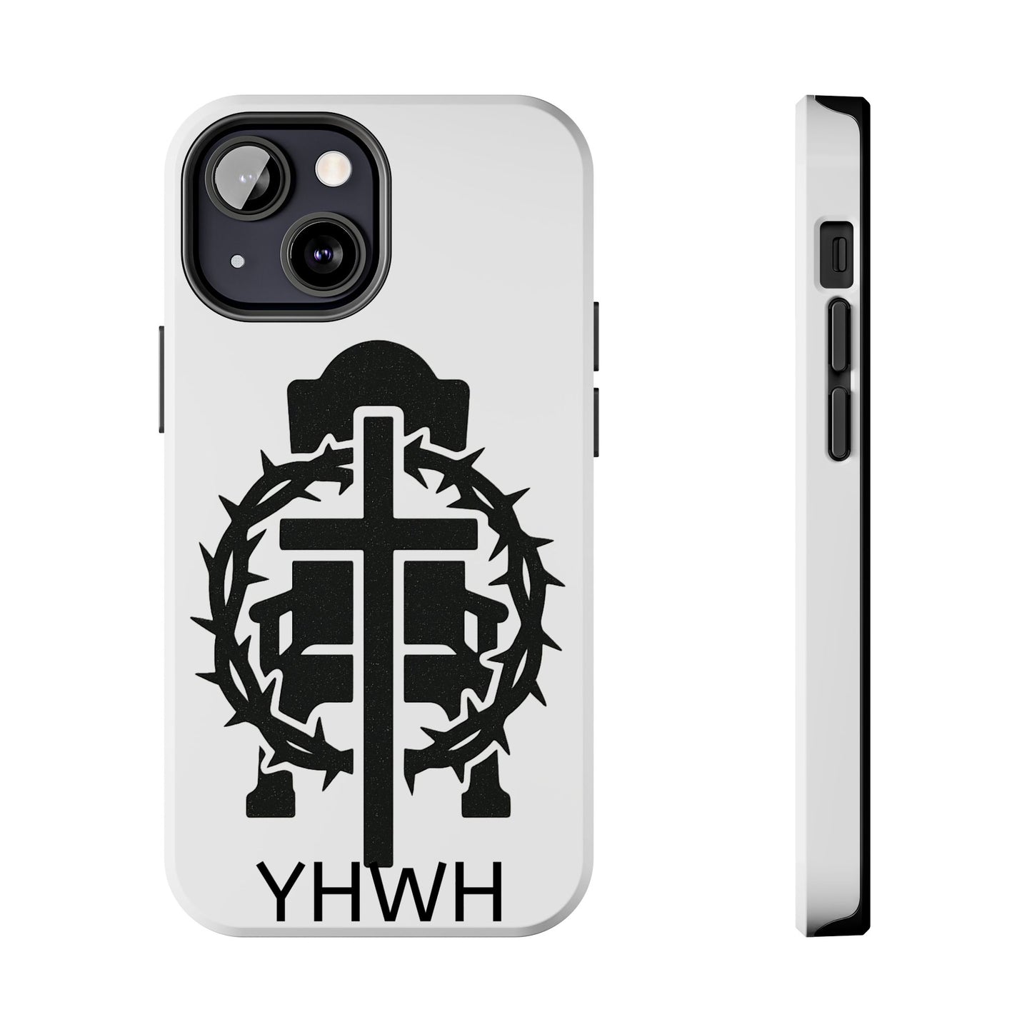 Tough Phone Case with Throne & Thorns YHWH Design, Inspirational Gift, Bible Verse Accessory, Christian Phone Cover, Durable Protection