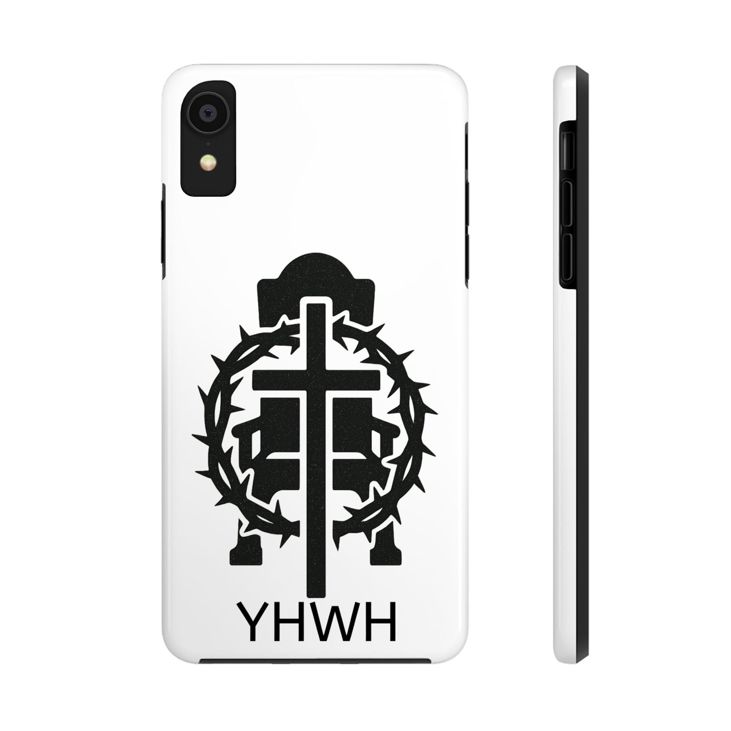 Tough Phone Case with Throne & Thorns YHWH Design, Inspirational Gift, Bible Verse Accessory, Christian Phone Cover, Durable Protection