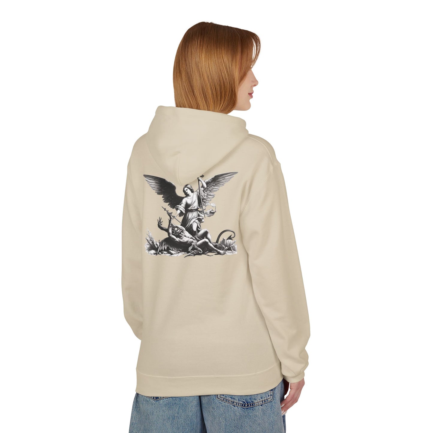 YHWH | Angel Slaying Demons Fleece Hoodie | Unisex Sweatshirt