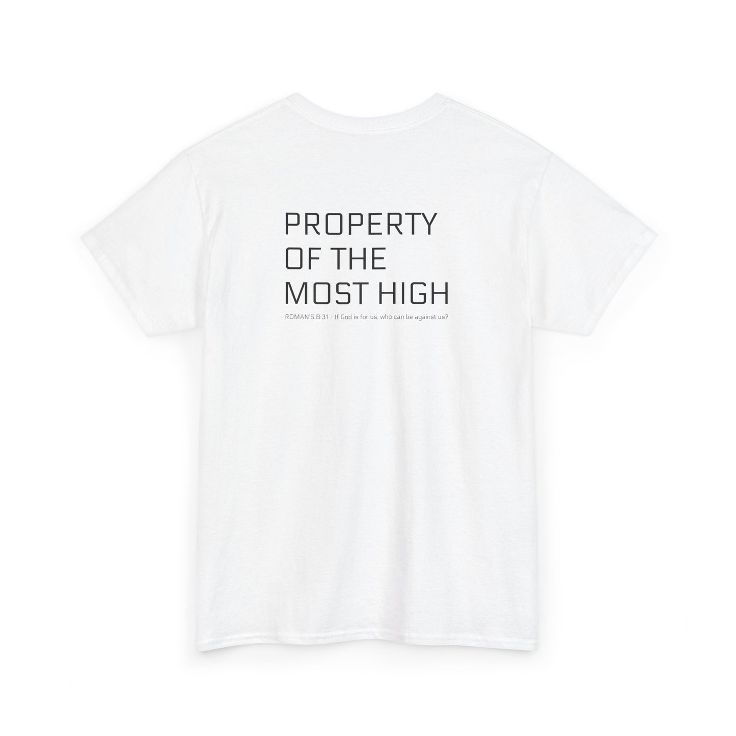 Property of the Most High (BACK) Unisex Heavy Cotton Tee, Comfortable Casual Tee