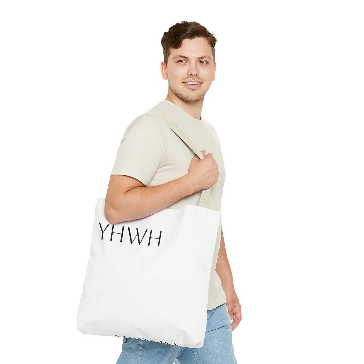 YHWH Symbol Tote Bag, Stylish Shopping Tote, Everyday Carry Bag, Spiritual Gift, Reusable Canvas Bag