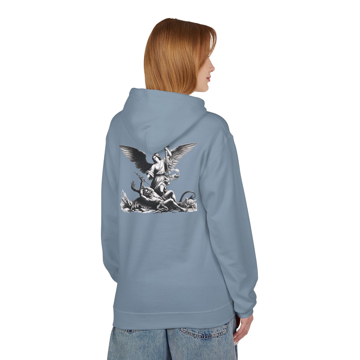 YHWH | Angel Slaying Demons Fleece Hoodie | Unisex Sweatshirt