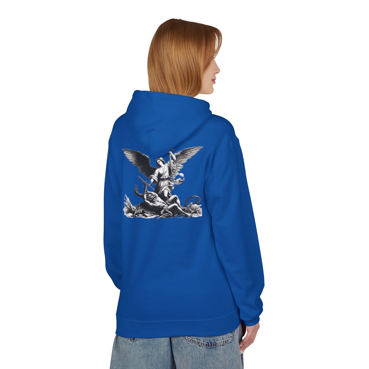 YHWH | Angel Slaying Demons Fleece Hoodie | Unisex Sweatshirt