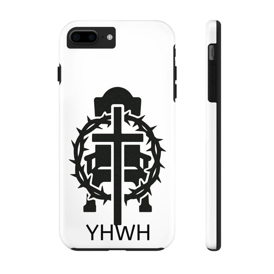 Tough Phone Case with Throne & Thorns YHWH Design, Inspirational Gift, Bible Verse Accessory, Christian Phone Cover, Durable Protection