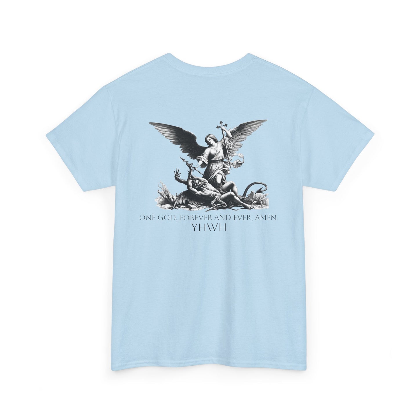 "One God, Forever." YHWH Angel Tee