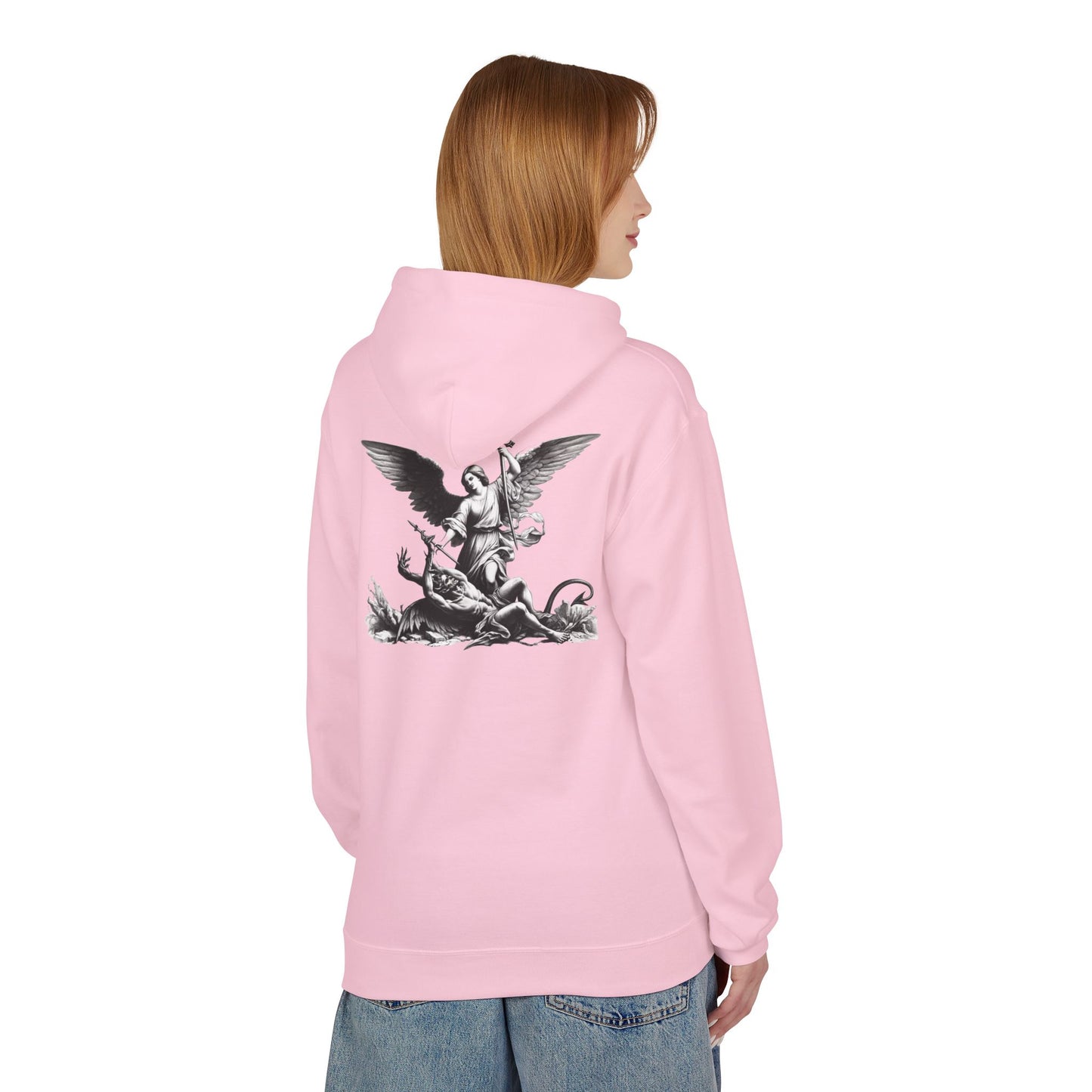 YHWH | Angel Slaying Demons Fleece Hoodie | Unisex Sweatshirt
