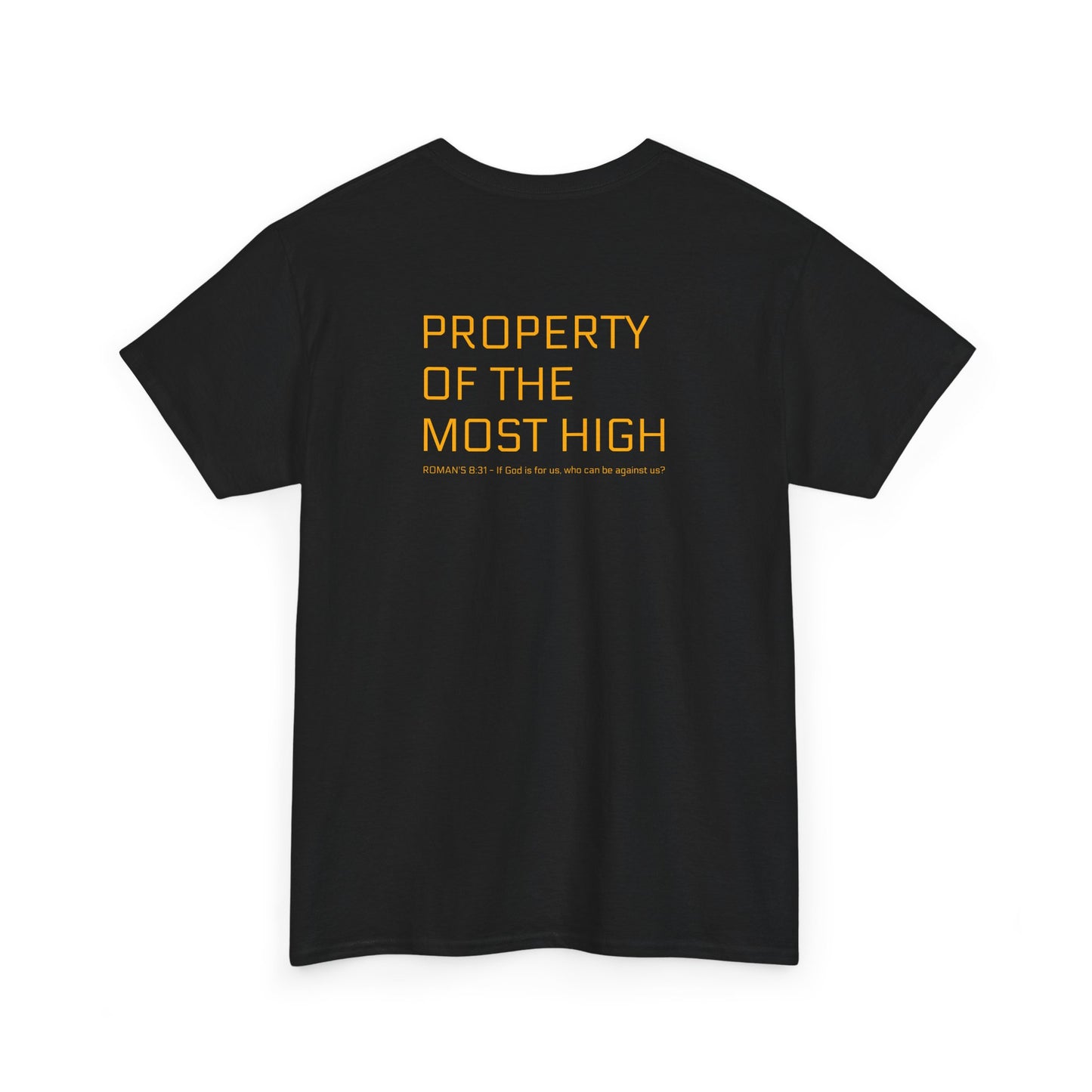 Property of the Most High (BACK) Unisex Heavy Cotton Tee, Comfortable Casual Tee