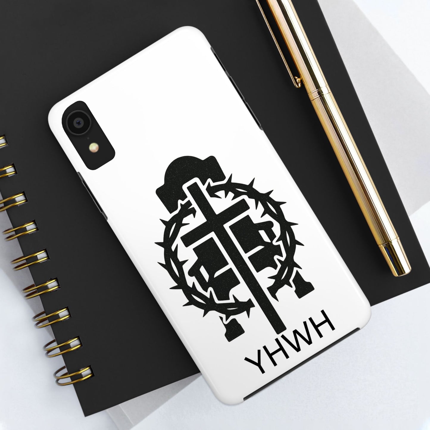 Tough Phone Case with Throne & Thorns YHWH Design, Inspirational Gift, Bible Verse Accessory, Christian Phone Cover, Durable Protection