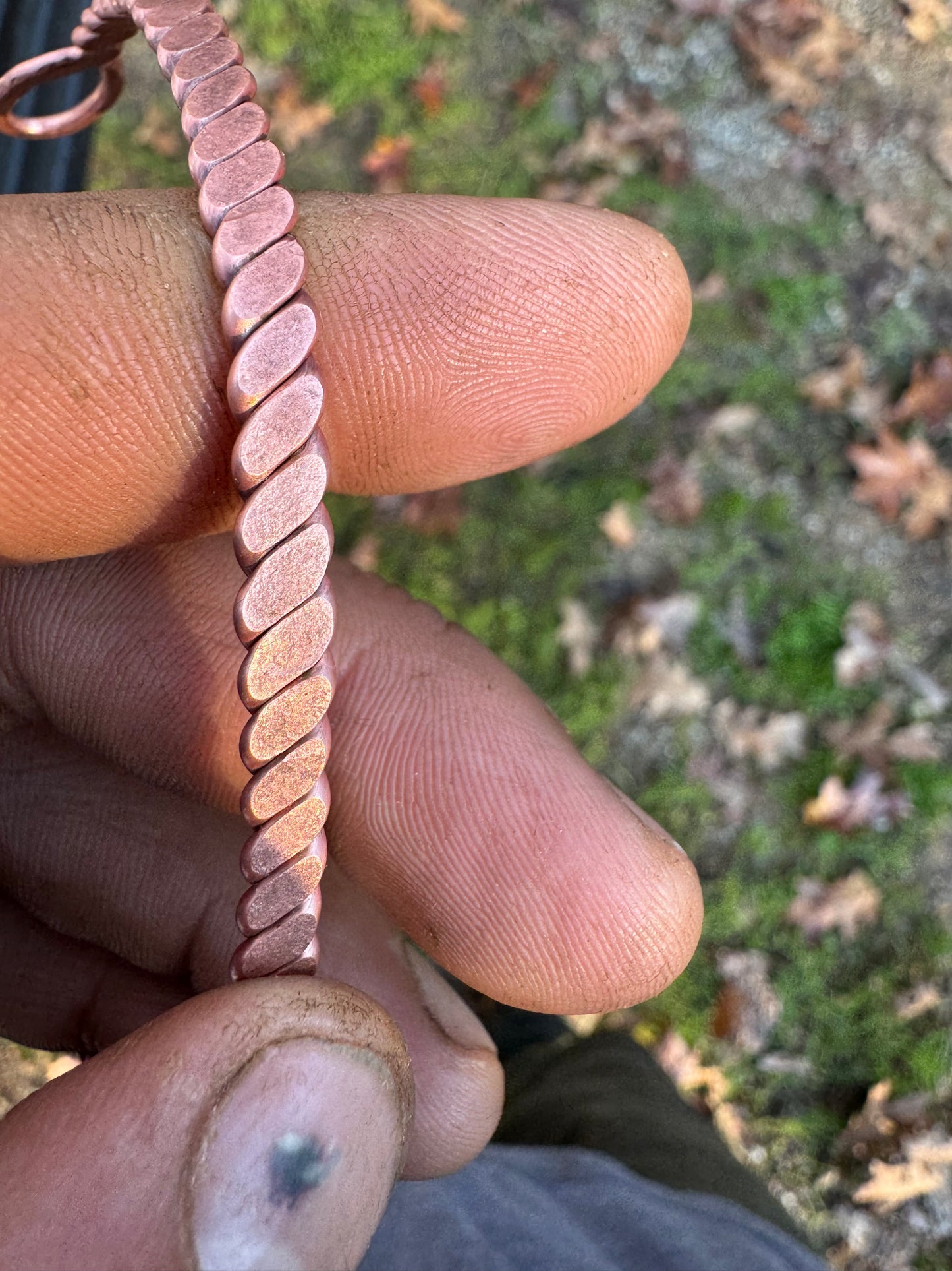 Hammered & Polished Copper Bracelet from Sparky