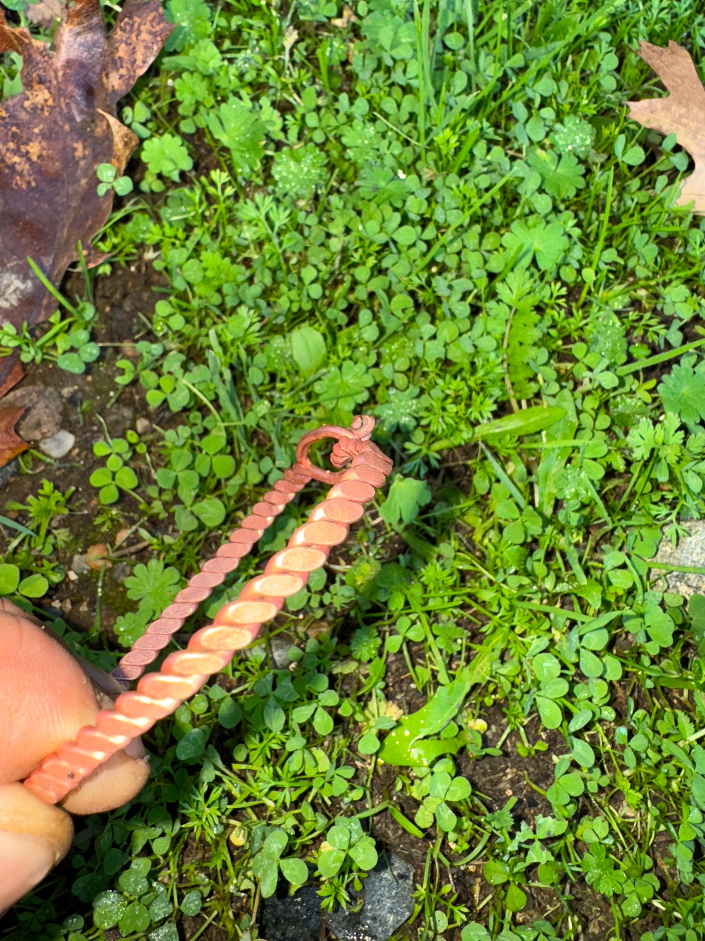 Hammered & Polished Copper Bracelet from Sparky
