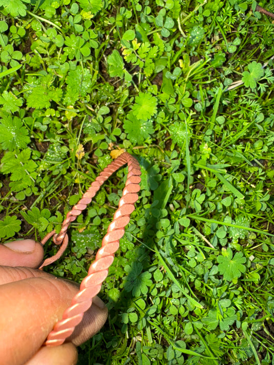 Hammered & Polished Copper Bracelet from Sparky