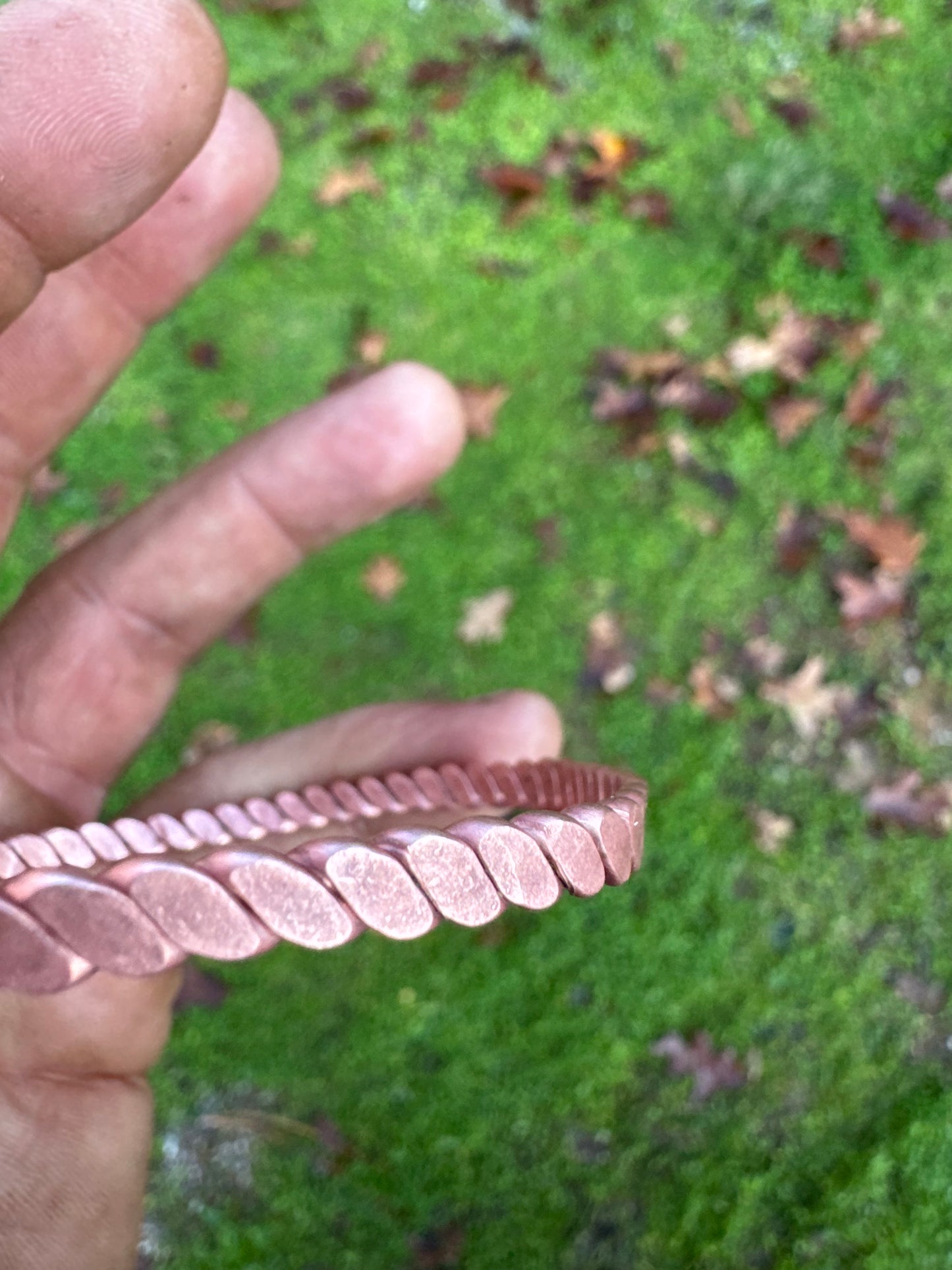 Hammered & Polished Copper Bracelet from Sparky